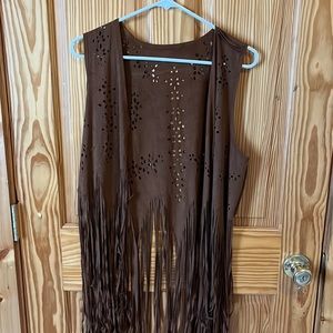 Western Fringe Suede Vest